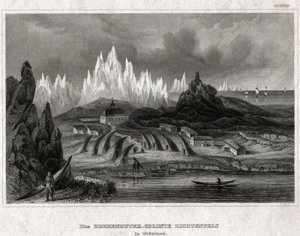 Akunnat, Grönland (Gravur, ca. 1850) von German School