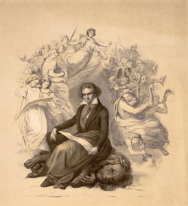 Allegorisches Porträt von Ludwig van Beethoven (1770-1827) von German School