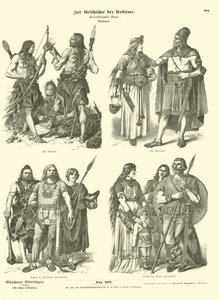 Antike germanische Kostüme von German School