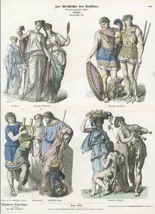 Antike griechische Kostüme von German School