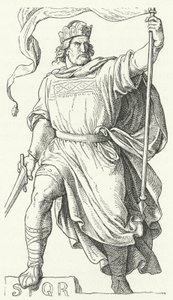 Arnulf von Kärnten, umstrittener König von Italien und Heiliger Römischer Kaiser (Gravur) von German School