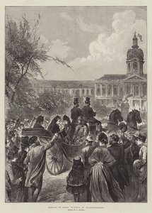 Ankunft von Königin Victoria in Charlottenburg (Gravur) von German School