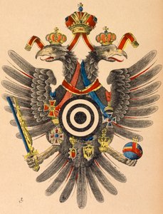 Österreichisch-Ungarisches Kaiserwappen als Bogenschießziel, ca. 1865 von German School
