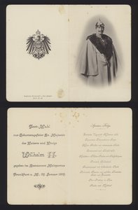 Bankett zu Ehren des Geburtstags von Kaiser Wilhelm II. von Deutschland, Frankfurt, 27. Januar 1897