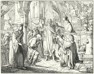 Bernhard von Clairvaux predigt den Zweiten Kreuzzug in Speyer, Deutschland von German School