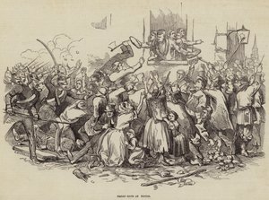 Brotunruhen in Stettin, Deutschland, 24. April 1847 (Gravur) von German School