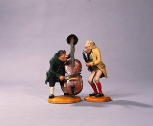 Karikaturfiguren von Musikern, hergestellt in Nürnberg, 1836
