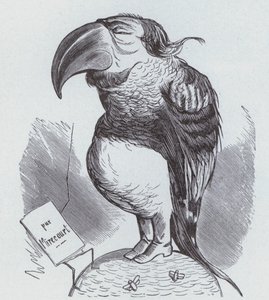 Karikatur von Napoleon III. von Frankreich als Papagei