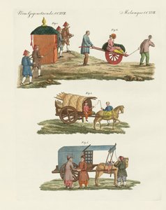 Karren und Reisemethode in China (Farbstich)