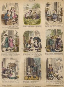 Kindheit (kolorierte Gravur) von German School