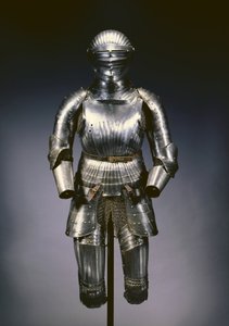 Geschlossener Helm und Teilrüstung im Maximilianstil, Nürnberg, ca. 1525