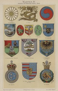 Wappen von Hawaii und Ländern Asiens und Afrikas von German School