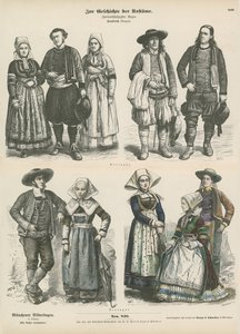 Kostüme der Bretagne, späte 19. Jahrhundert von German School