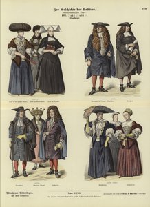 Kostüme von Straßburg, 17. Jahrhundert von German School
