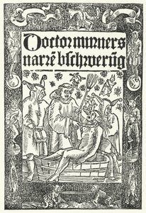 Titelblatt von Thomas Murners Werk Die Narrenbeschwörung (Stich) von German School