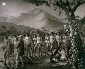 Tanz des Puri-Stammes, Illustration aus dem Atlas einer Reise in Brasilien von German School