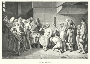 Tod des antiken griechischen Philosophen Sokrates, 399 v. Chr. von German School