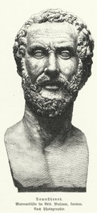Demosthenes, antiker griechischer Staatsmann und Redner (Lithografie) von German School