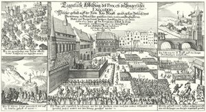 Hinrichtung von Mitgliedern des protestantischen böhmischen Aufstands auf dem Altstädter Ring in Prag von German School