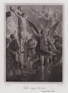 Vater vergib ihnen! Christus am Kreuz (Gravur) von German School