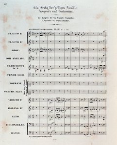 Erste Seite der Partitur für Die Flucht nach Ägypten, op. 25, Ouvertüre von Hector Berlioz von German School