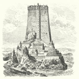 Burg Fleckenstein, Elsass (Stich) von German School