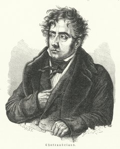 Francois-Rene de Chateaubriand, französischer Romanautor, Politiker, Diplomat und Historiker (Lithografie) von German School