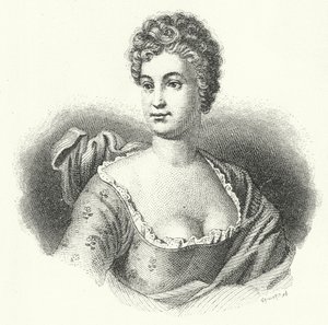 Friederike Caroline Neuber, deutsche Schauspielerin und Theaterdirektorin (Stich) von German School