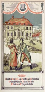 Friedrich von Schiller (1759-1805) besucht den Direktor des Königlichen Theaters in Berlin im Mai 1804, 1906 von German School