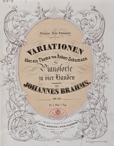 Frontispiz von "Variationen über ein Thema von Robert Schumann" (Op. 23) von German School