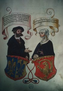 Georg Fugger und seine Frau Regina Imhoff, aus dem Geheim Ehrenbuch des Fuggerschen Geschlechts von German School