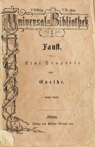 Goethes Faust I, der erste Band der Reclams Universal-Bibliothek, erschien am 10. November von German School