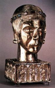 Goldener Kopf des Heiligen Eustachius, ca. 1210, Deutschland