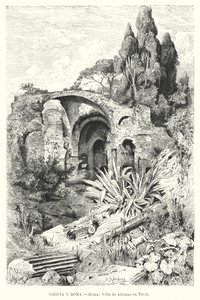 Hadrians Villa, Tivoli, Italien (Lithografie) von German School