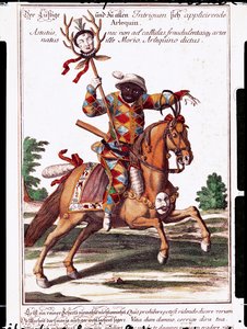 Harlekin zu Pferd von German School