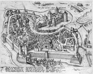 Heinrich IV. (1553-1610) betritt Dijon nach seinem Sieg bei Fontaine-Française über die Spanier, 5. Juni 1595 von German School