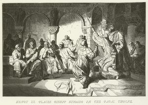 Heinrich III. setzt Bischof Suidger auf den päpstlichen Thron von German School