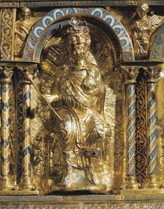 Heinrich II. (973-1024), auch bekannt als St. Heinrich, Heiliger Römischer Kaiser, Detail vom Schrein von Kaiser Karl dem Großen (742-814) 1215