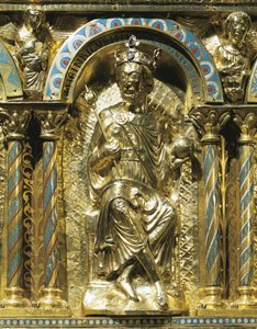 Heinrich IV., Heiliger Römischer Kaiser (1050-1106), Detail vom Schrein von Kaiser Karl dem Großen (742-814) 1215