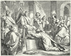 Heinrich der Löwe, Herzog von Sachsen, unterwirft sich Friedrich Barbarossa in Erfurt von German School