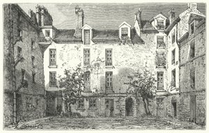 Haus des französischen Dramatikers Jean Racine in der Rue du Marais in Paris (Stich)