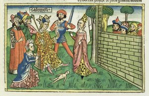 Das Urteil Salomos, aus der Nürnberger Bibel (Biblia Sacra Germanaica)