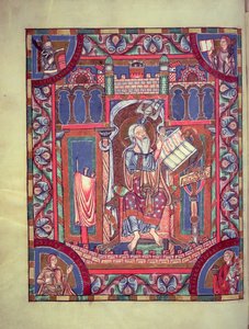 Illuminierte Porträtseite von St. Johannes, 10.-11. Jahrhundert von German School