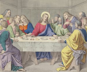 Jesus setzt die Heilige Eucharistie ein