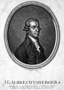Johann Georg Albrechtsberger (1736-1809), graviert von C.F. Riedel von German School