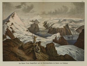 Kaiser-Franz-Joseph-Fjord und Petermannspitze, Grönland (Farblithografie)