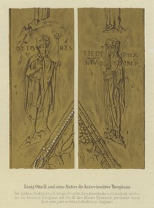König Otto III. und seine Mutter Theophania, Kaiserin von Otto II., Heiliges Römisches Reich