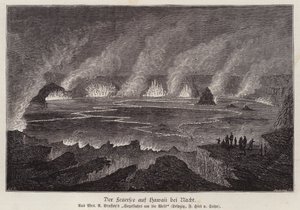 See aus geschmolzener Lava bei Nacht, Hawaii von German School