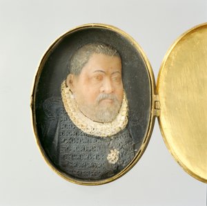 Medaillon mit Wachsminiaturporträt von Landgraf Wilhelm IV