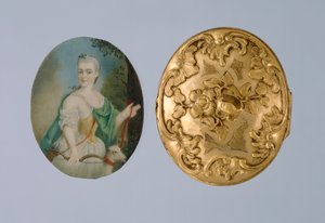Medaillon mit Miniatur von Wilhelmine als Diana, Mitte des 18. Jahrhunderts